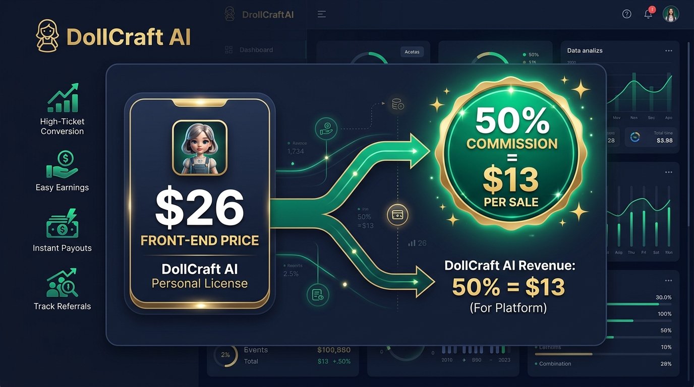 50% Affiliate Commission Breakdown Illustration